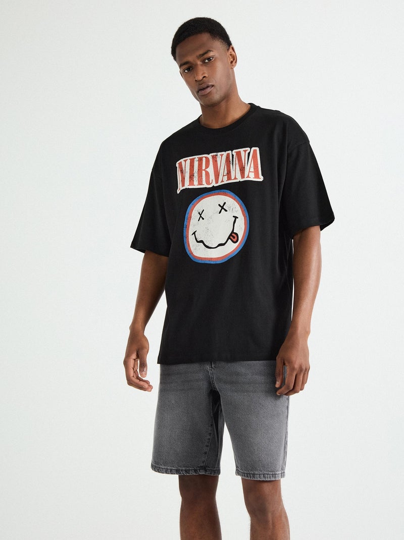 T-shirt « Nirvana » MO Fashion Noir - Kiabi