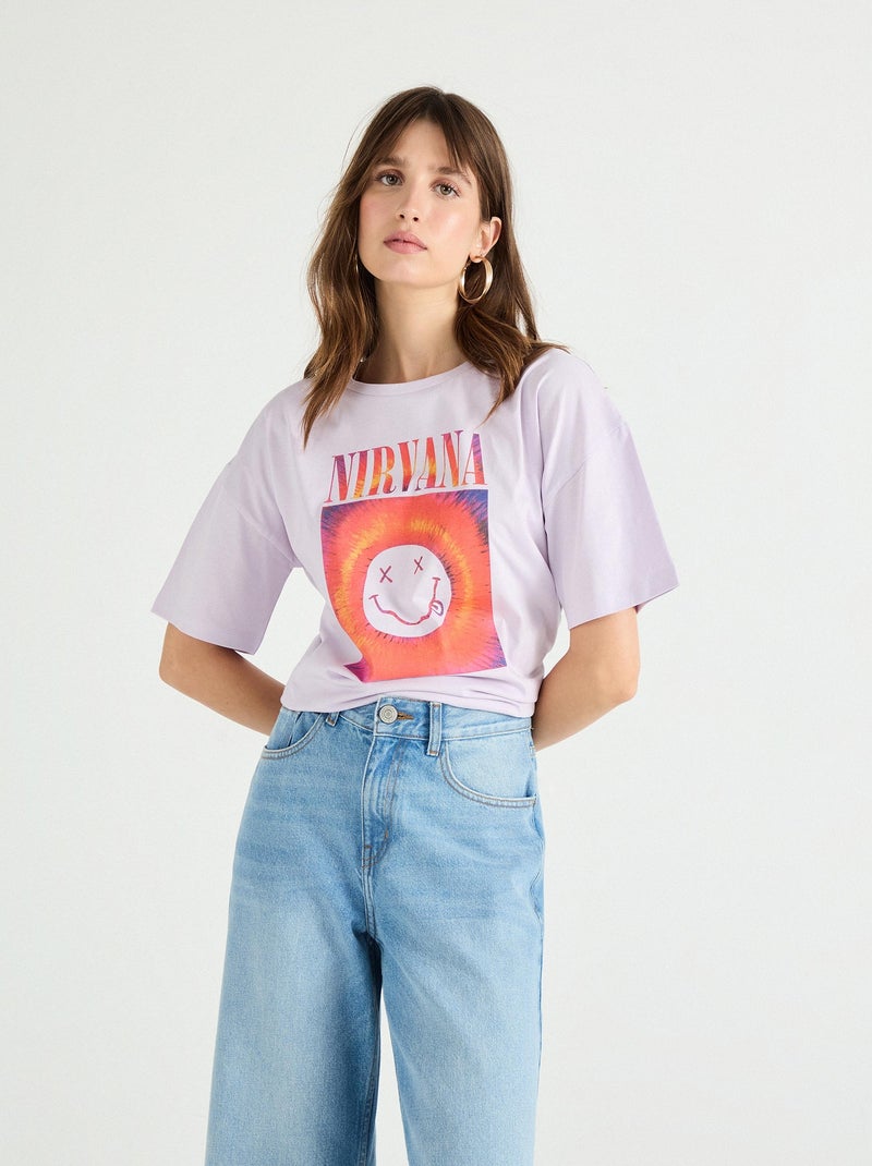T-shirt « Nirvana » MO Fashion Violet - Kiabi
