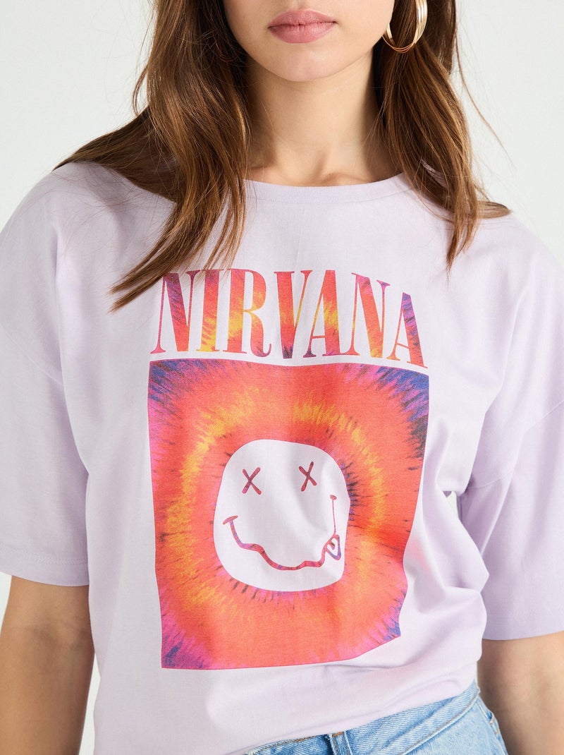 T-shirt « Nirvana » MO Fashion Violet - Kiabi