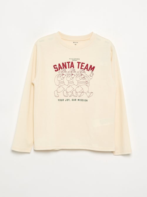 T-shirt 'Noël' à manches longues - Kiabi