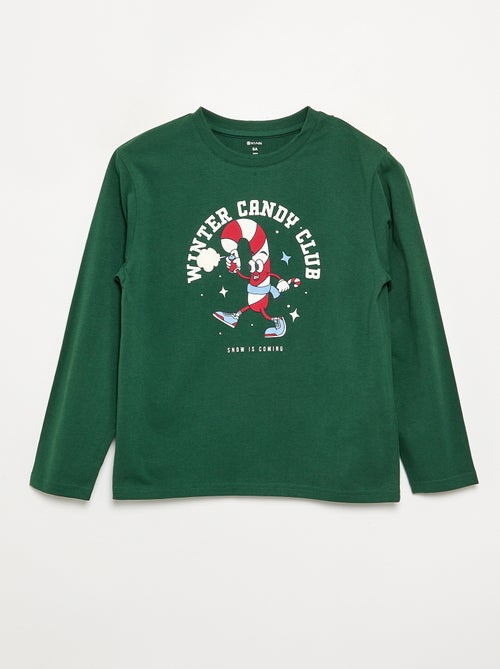 T-shirt 'Noël' à manches longues - Kiabi