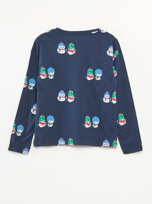 T-shirt Noël loose fit en jersey coton - Kiabi