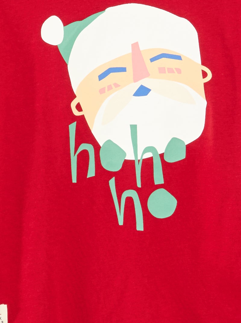 T-shirt Noël loose fit en jersey coton Rouge - Kiabi