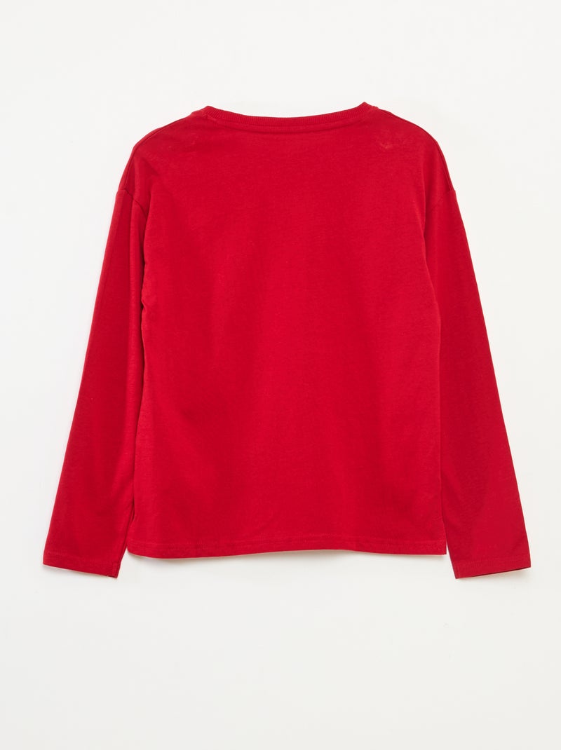 T-shirt Noël loose fit en jersey coton Rouge - Kiabi
