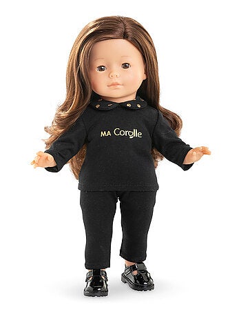 T-Shirt Noir et Or Manches Longues pour poupée ma Corolle