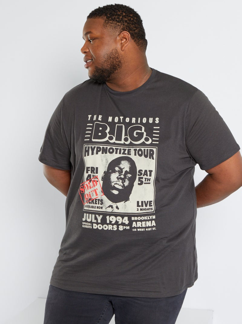 T-shirt 'Notorious BIG' en jersey gris foncé - Kiabi