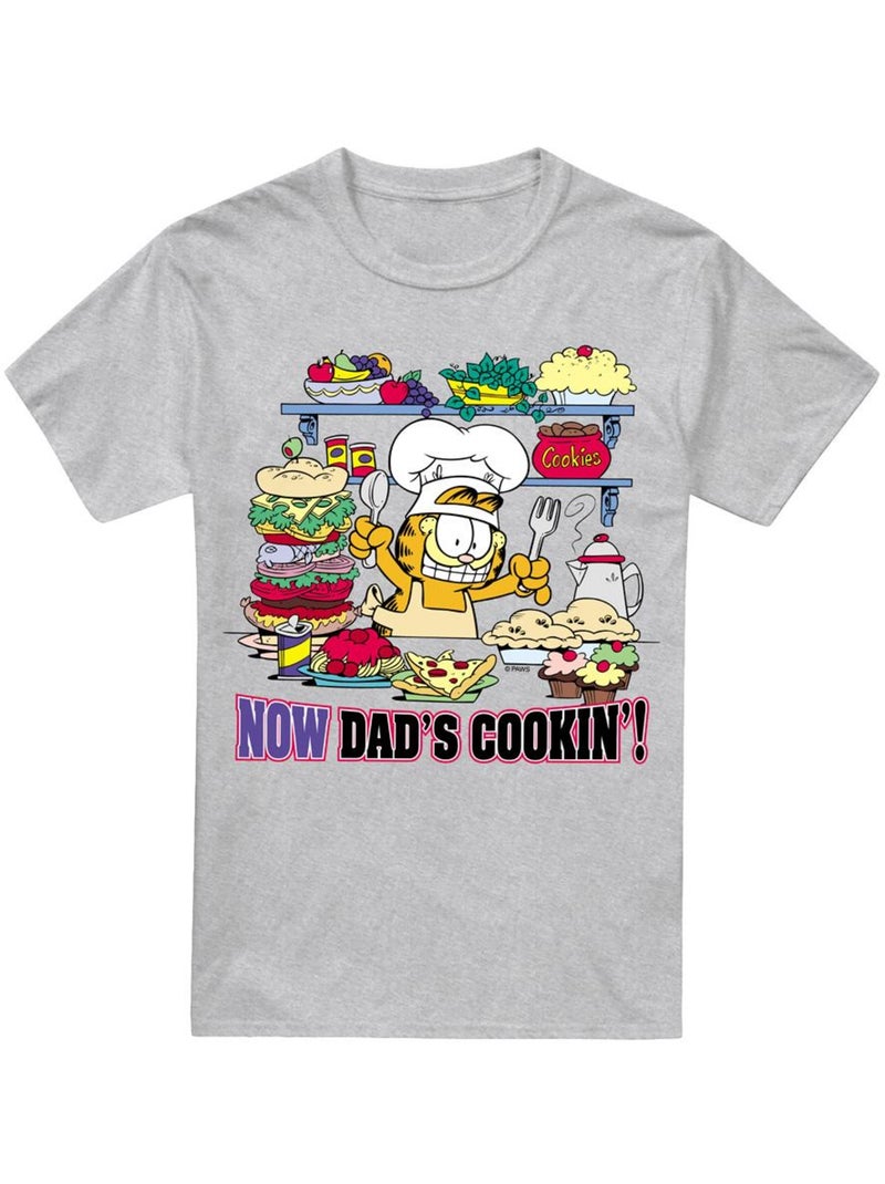 T-shirt now dad's cooking - garfield Gris chiné - Kiabi