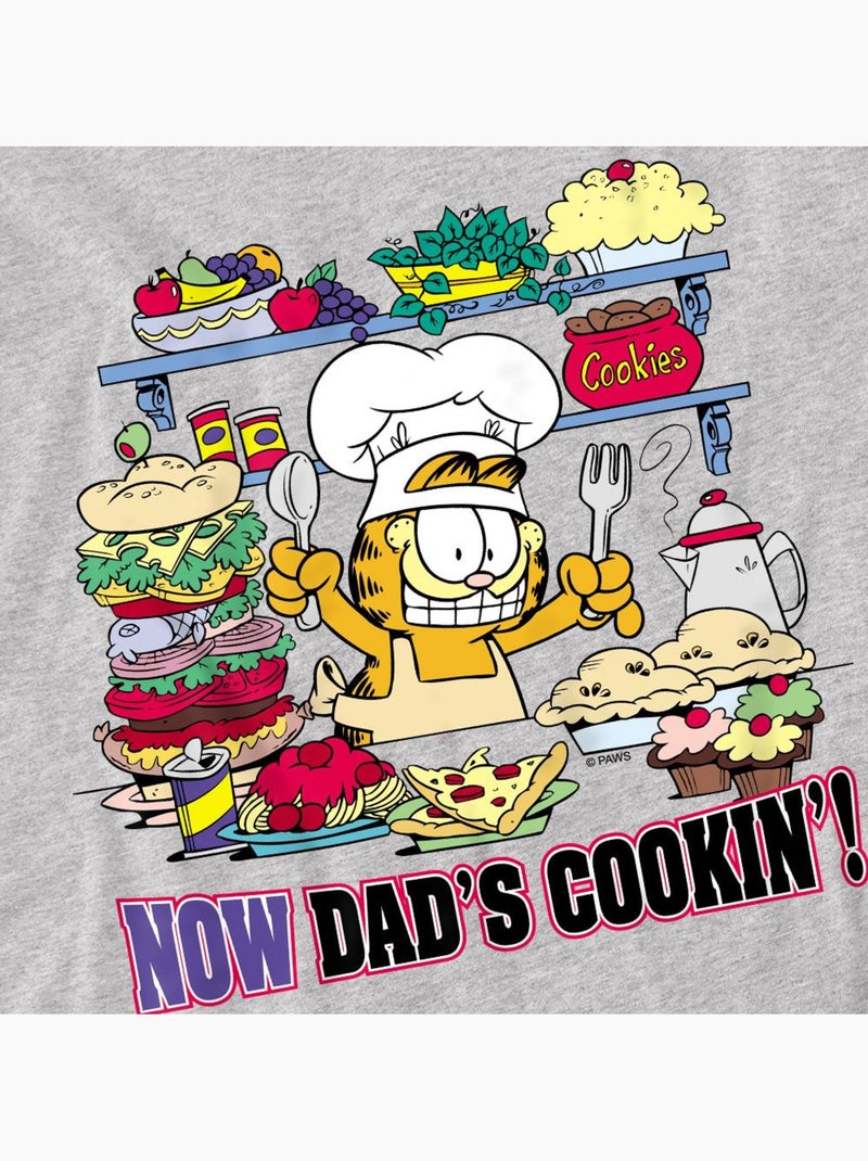 T-shirt now dad's cooking - garfield Gris chiné - Kiabi