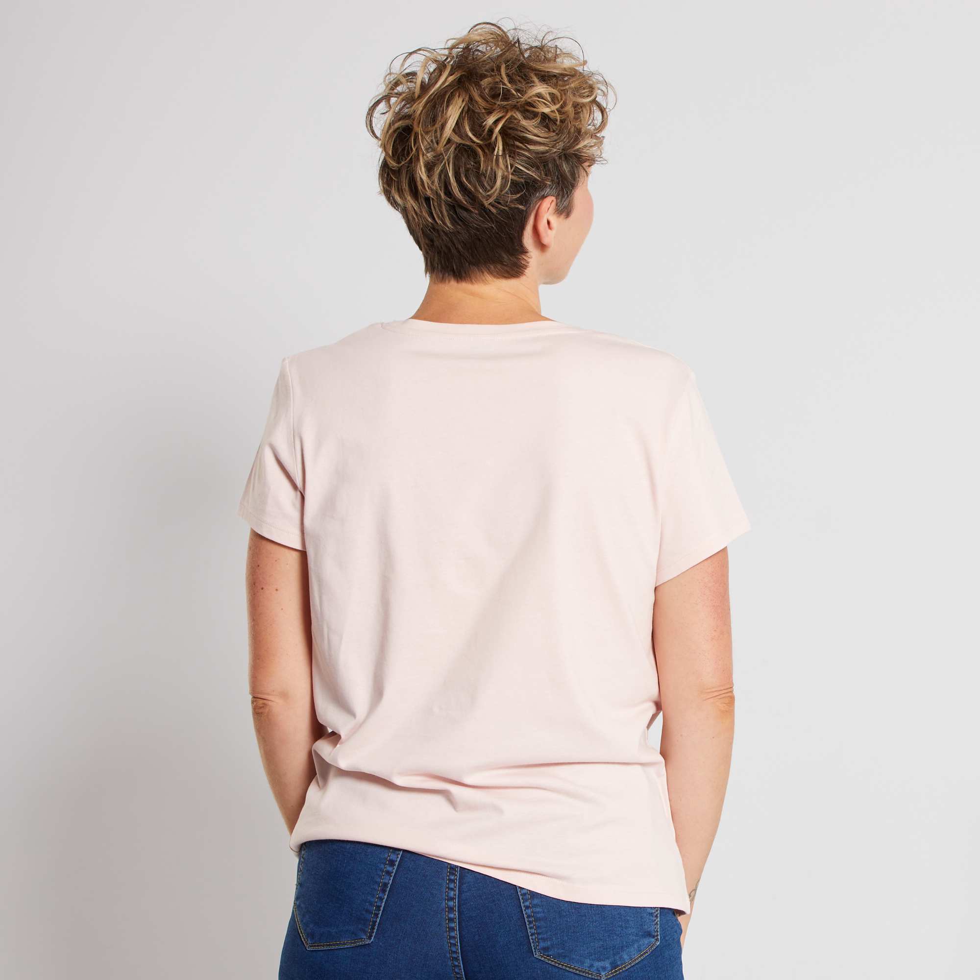 T-shirt 'octobre rose' éco-conçu femme - rose - Kiabi - 6,00€