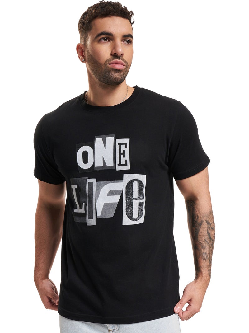 T-shirt one life - mister tee Noir - Kiabi