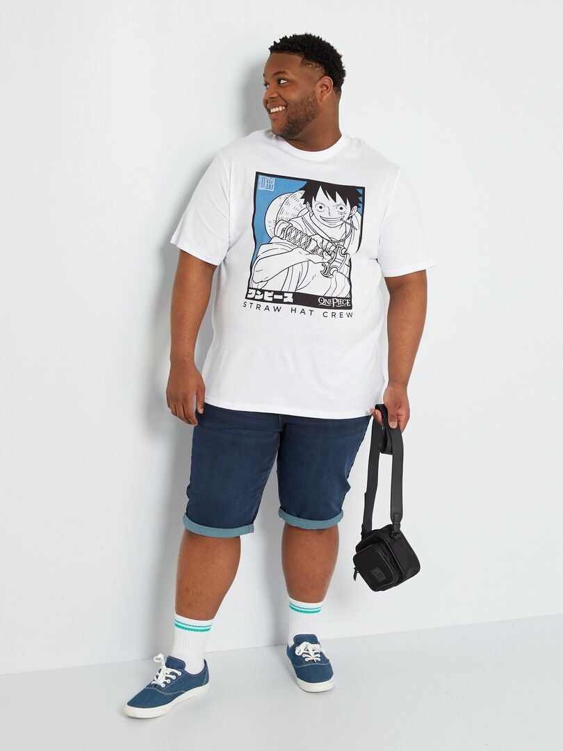 T-shirt 'One Piece' à col rond blanc - Kiabi