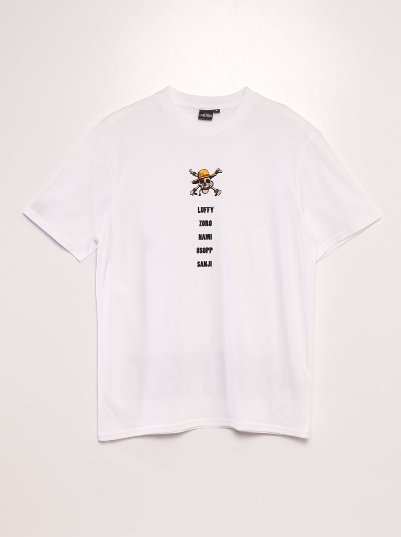 T-shirt 'One Piece' à col rond blanc - Kiabi