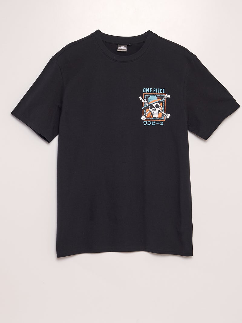 T-shirt 'One Piece' à col rond noir - Kiabi