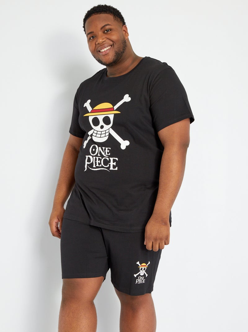 T-shirt 'One Piece' à col rond noir - Kiabi