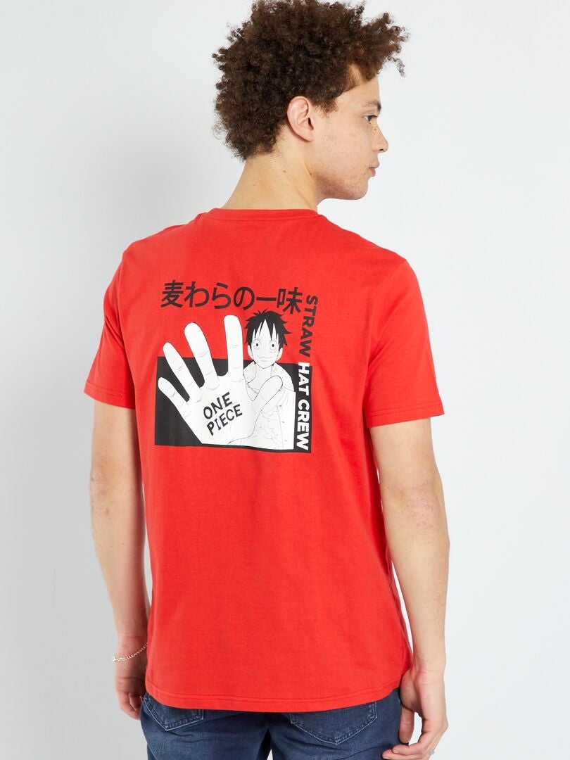 T-shirt 'One Piece' à col rond rouge - Kiabi