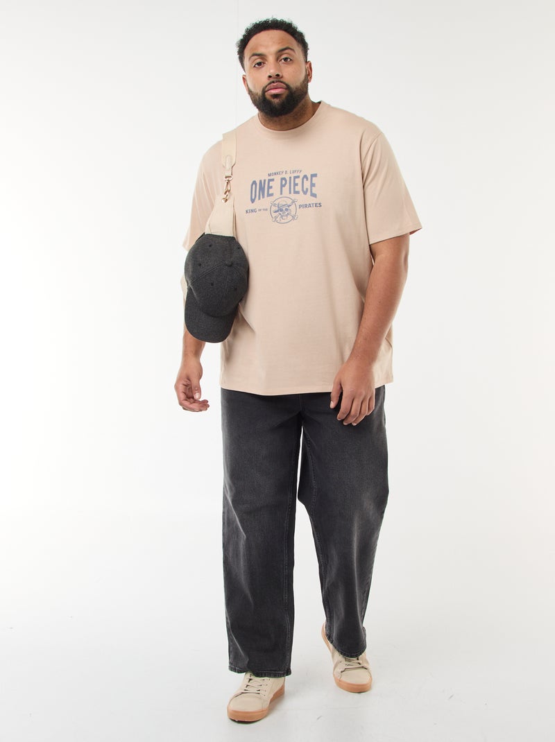 T-shirt 'One Piece' à manches courtes Beige - Kiabi