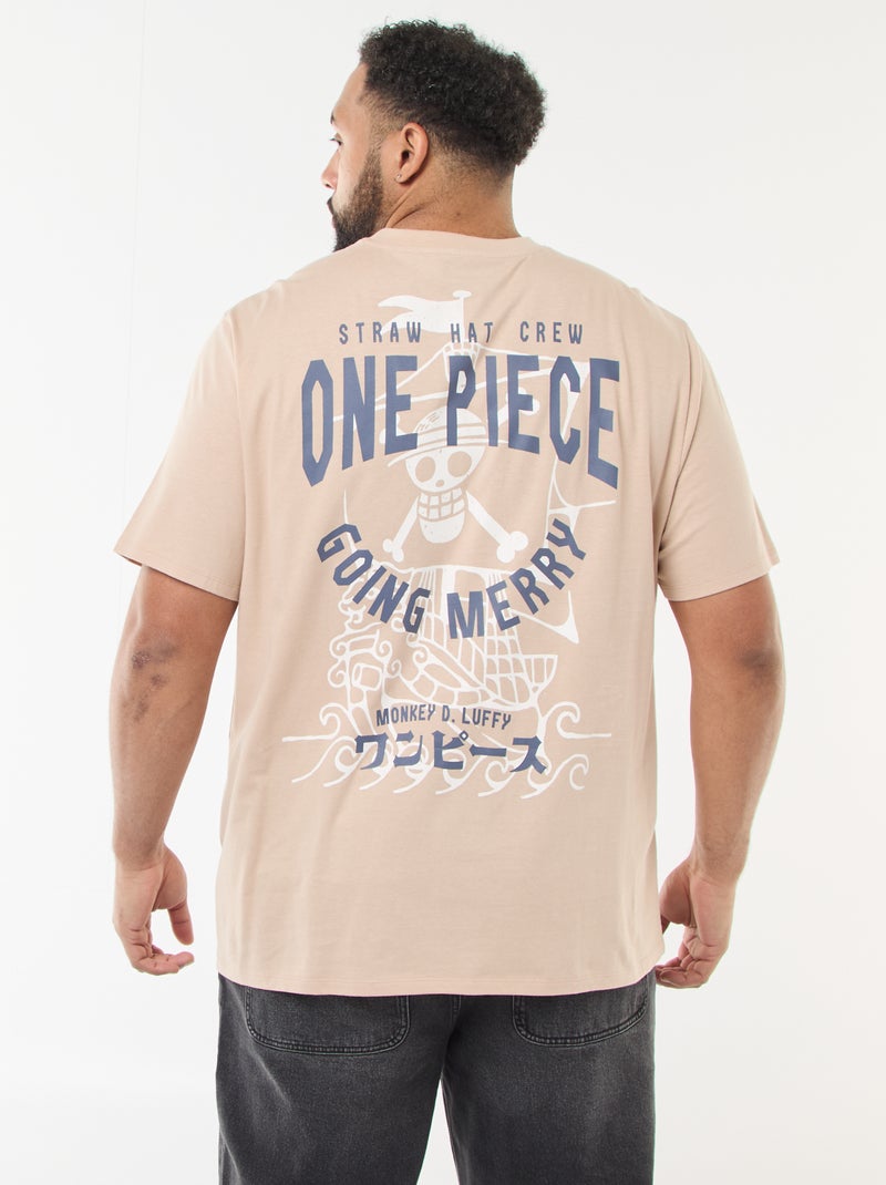 T-shirt 'One Piece' à manches courtes Beige - Kiabi