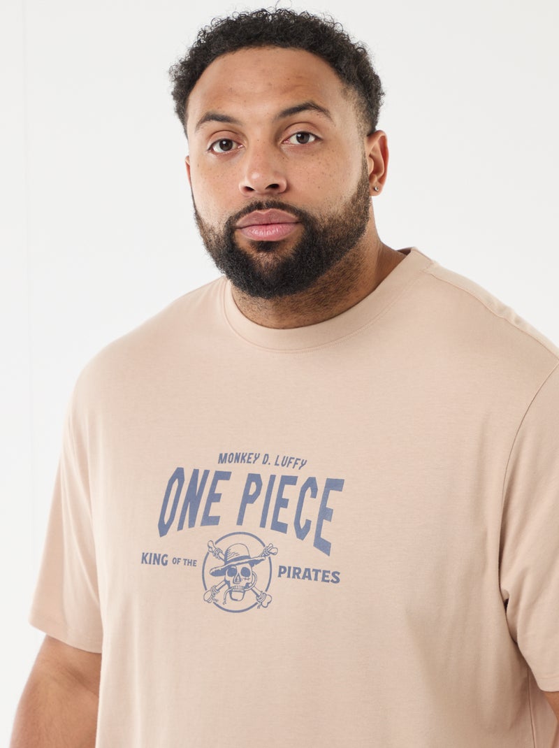 T-shirt 'One Piece' à manches courtes Beige - Kiabi
