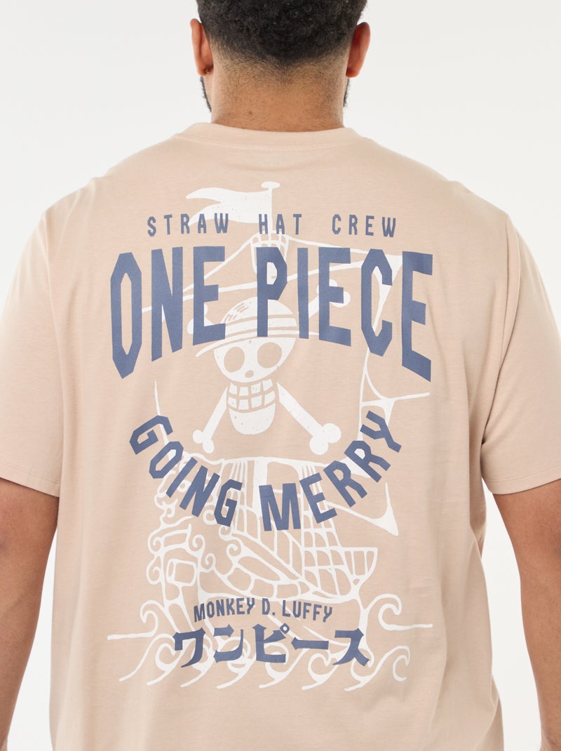 T-shirt 'One Piece' à manches courtes Beige - Kiabi