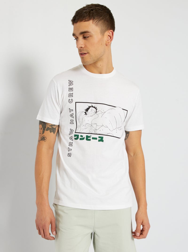 T-shirt 'One Piece' blanc - Kiabi