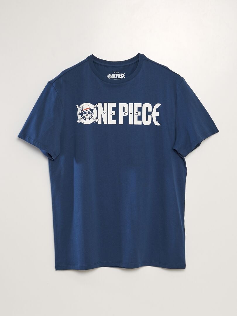 T-shirt 'One Piece' Bleu - Kiabi