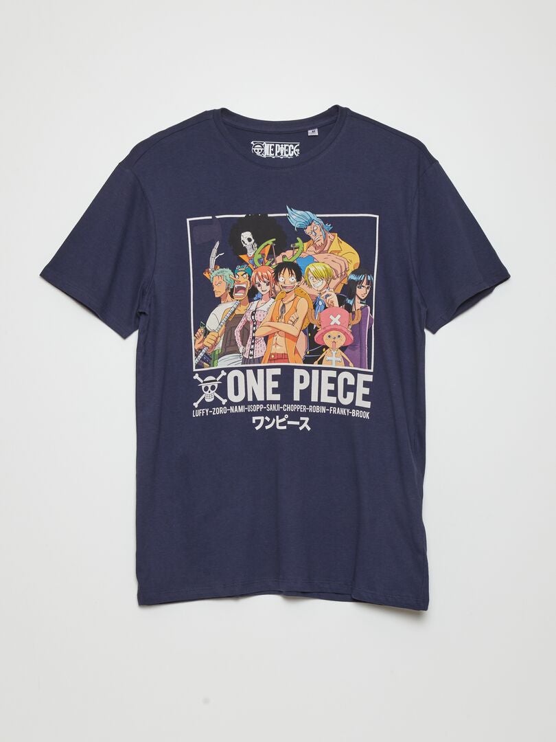 T-shirt 'One Piece' en coton bleu noir - Kiabi