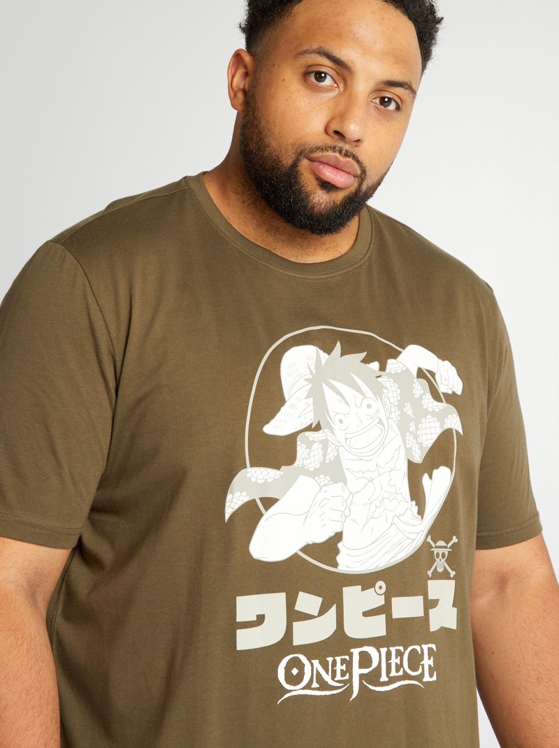 T-shirt One Piece' en jersey Kaki - Kiabi
