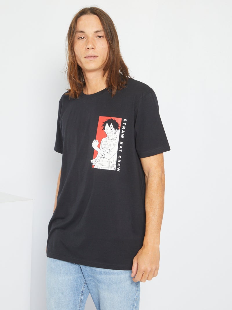 T-shirt 'One Piece' en jersey noir - Kiabi