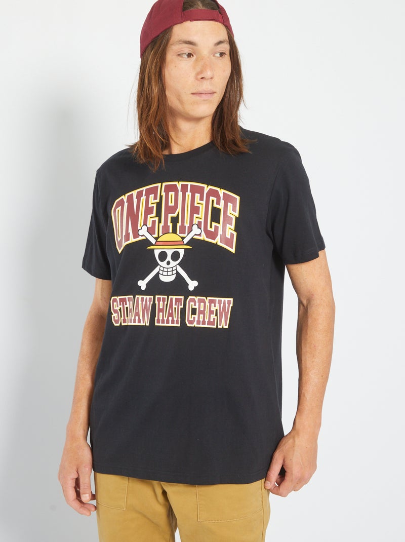 T-shirt 'One Piece' en jersey noir - Kiabi