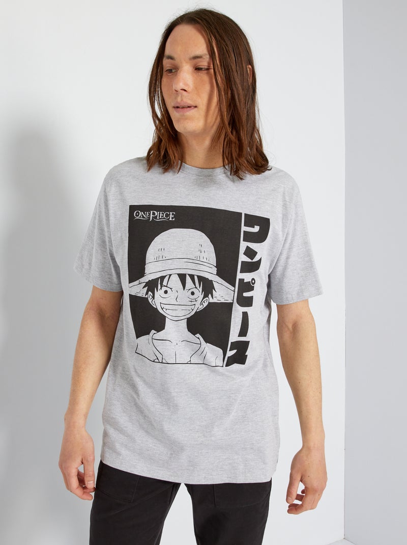 T-shirt 'One Piece' gris chiné - Kiabi