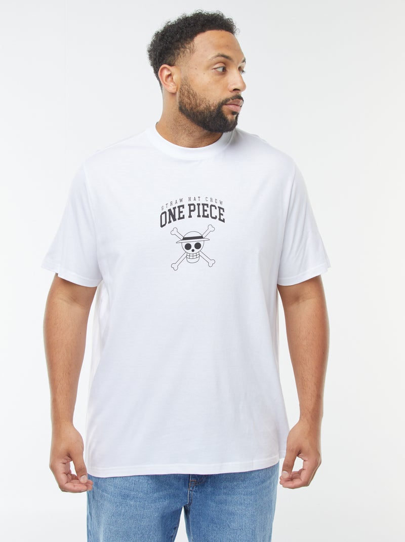 T-shirt 'One Piece' manches courtes blanc - Kiabi