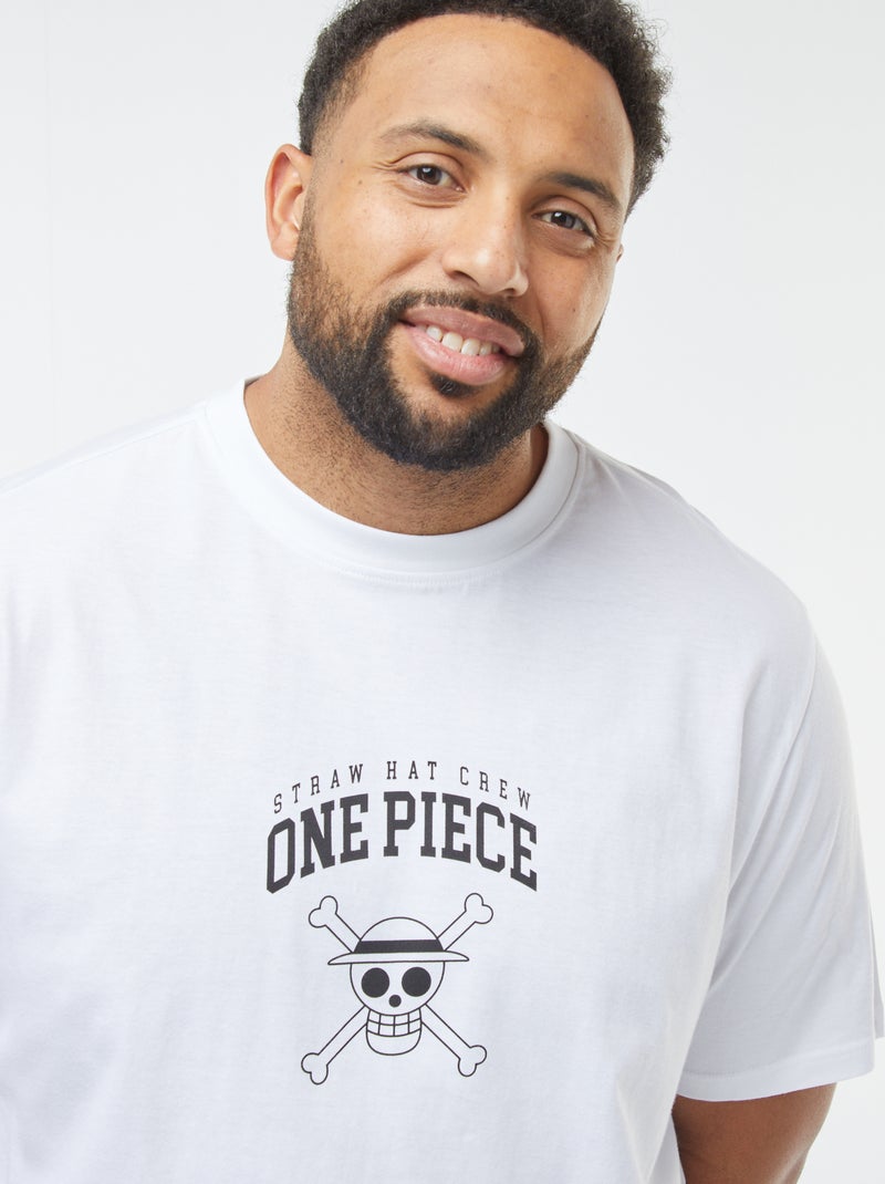 T-shirt 'One Piece' manches courtes blanc - Kiabi