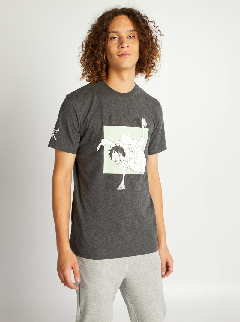 T-shirt 'One Piece' manches courtes Gris - Kiabi