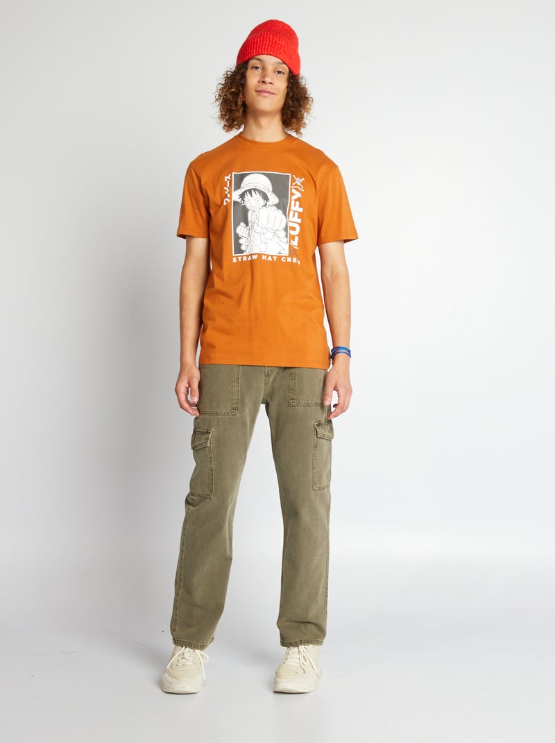 T-shirt 'One Piece' manches courtes Marron - Kiabi