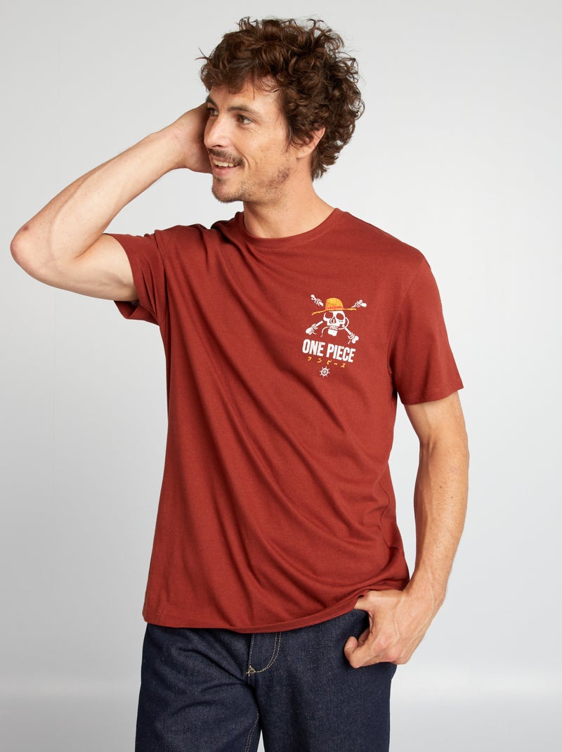 T-shirt 'One Piece' manches courtes Orange - Kiabi