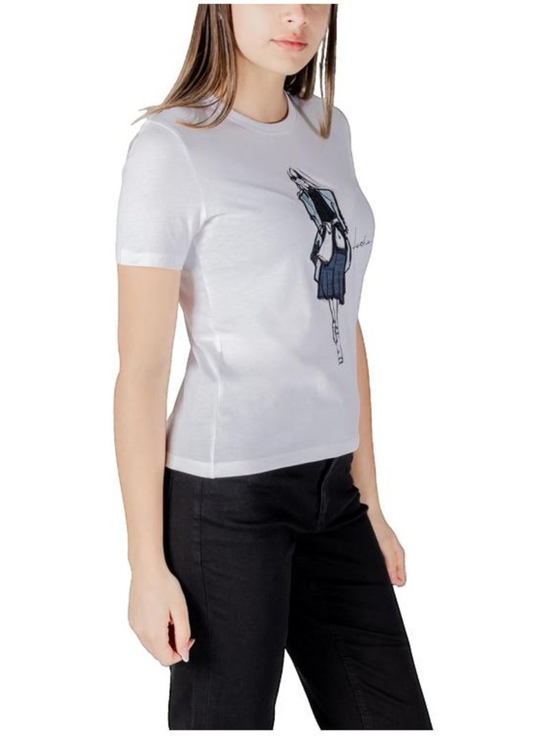 T-shirt Onlemma Life manches courtes impression 100% coton organique Only Blanc - Kiabi