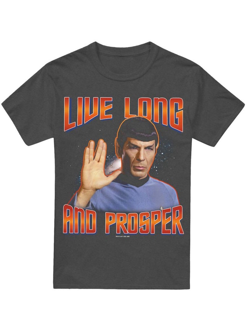T-shirt original live long and prosper - star trek Gris Noir - Kiabi