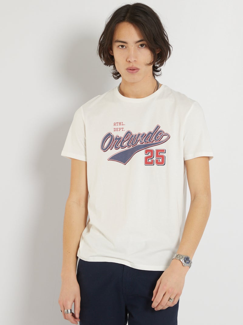 T-shirt 'Orlando' blanc orlando - Kiabi