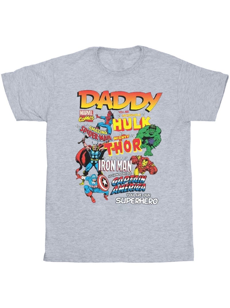 T-shirt our dad superhero - marvel Gris chiné - Kiabi