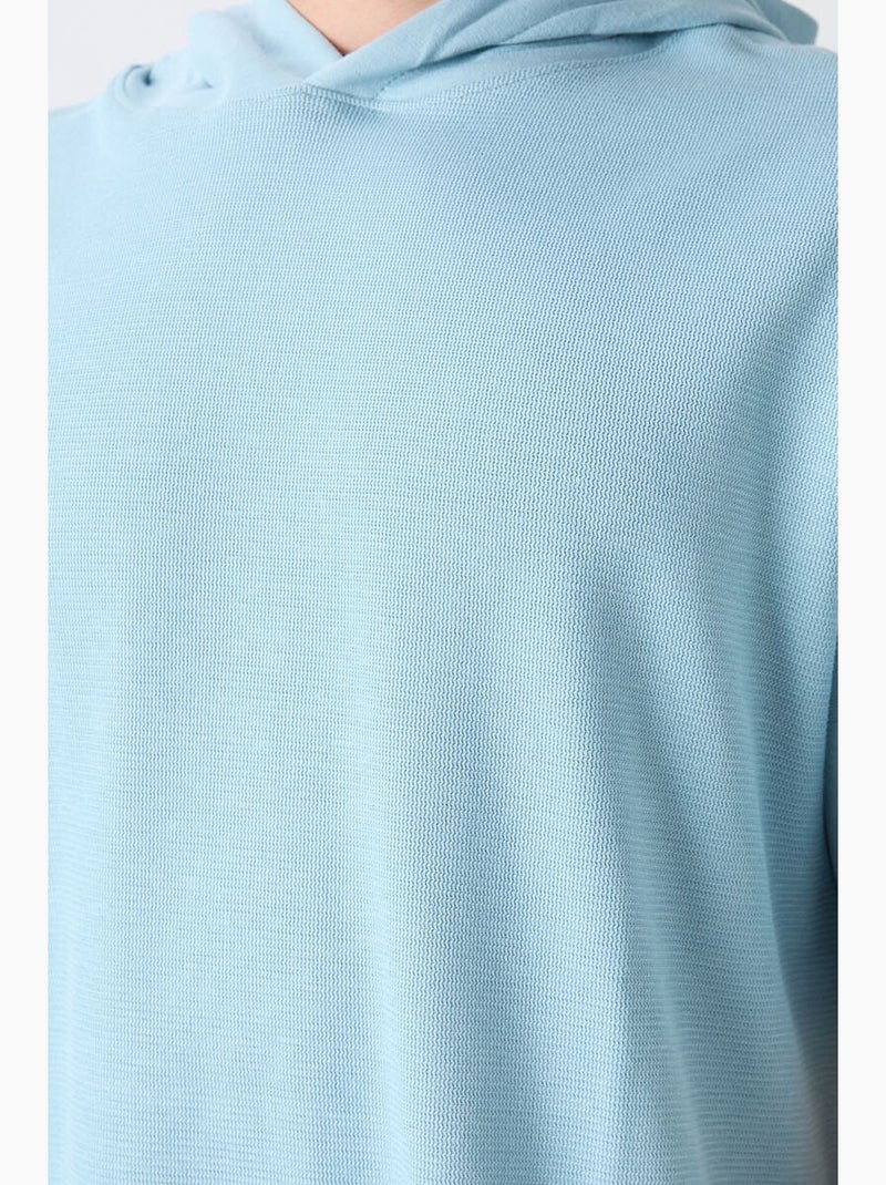 T-shirt oversize à capuche et manches courtes tommy Bleu ciel - Kiabi
