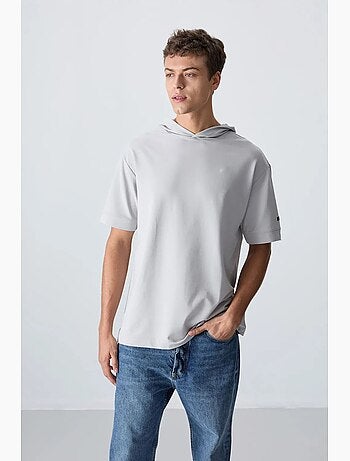 T-shirt oversize à capuche et manches courtes tommy