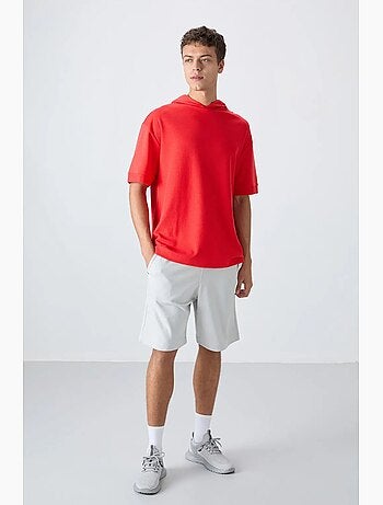 T-shirt oversize à capuche et manches courtes tommy