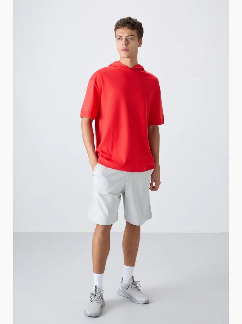 T-shirt oversize à capuche et manches courtes tommy Rouge - Kiabi