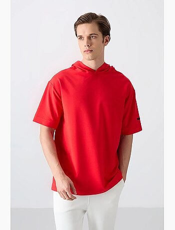 T-shirt oversize à capuche et manches courtes tommy