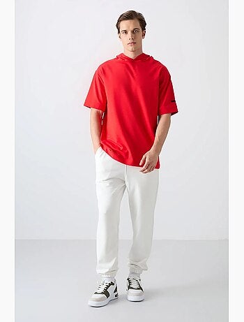 T-shirt oversize à capuche et manches courtes tommy
