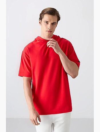 T-shirt oversize à capuche et manches courtes tommy