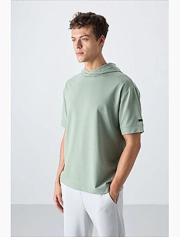 T-shirt oversize à capuche et manches courtes tommy