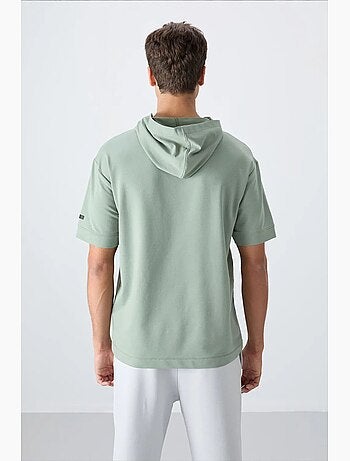 T-shirt oversize à capuche et manches courtes tommy