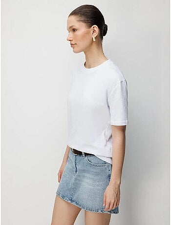 T-shirt oversize à col rond côtelé mixray