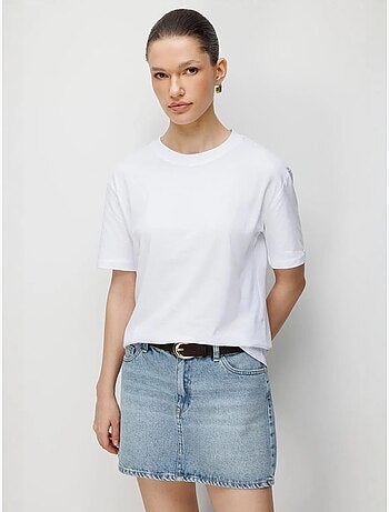 T-shirt oversize à col rond côtelé mixray